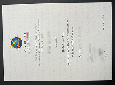 make Asia Pacific University diploma