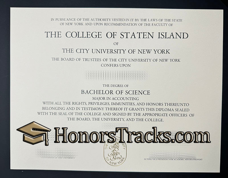 College of Staten Island diploma