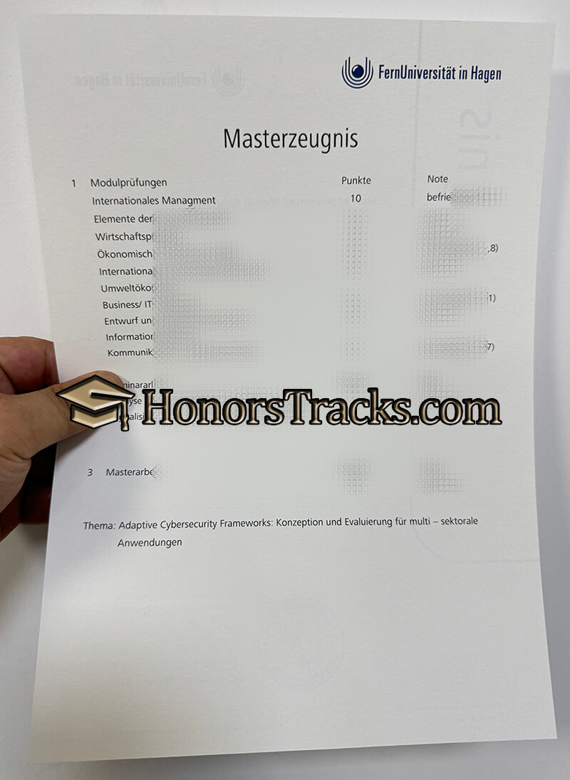 get FernUniversität in Hagen transcript