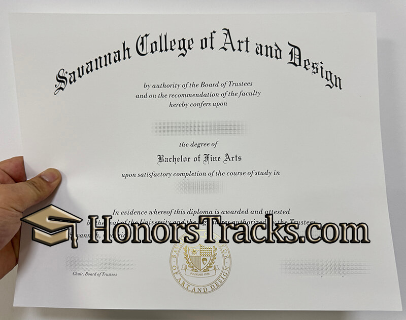 Savannah College of Art and Design diploma