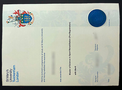 order St Mary's University Twickenham diploma