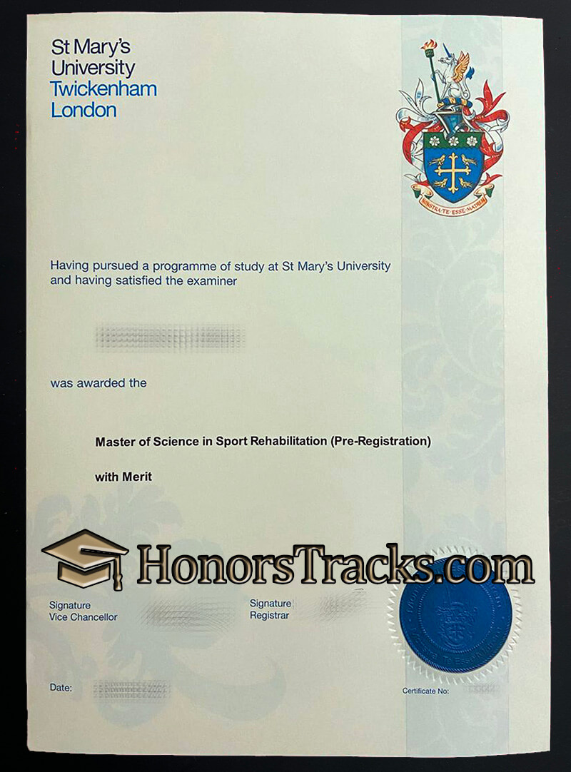 Order St Mary's University Twickenham diploma