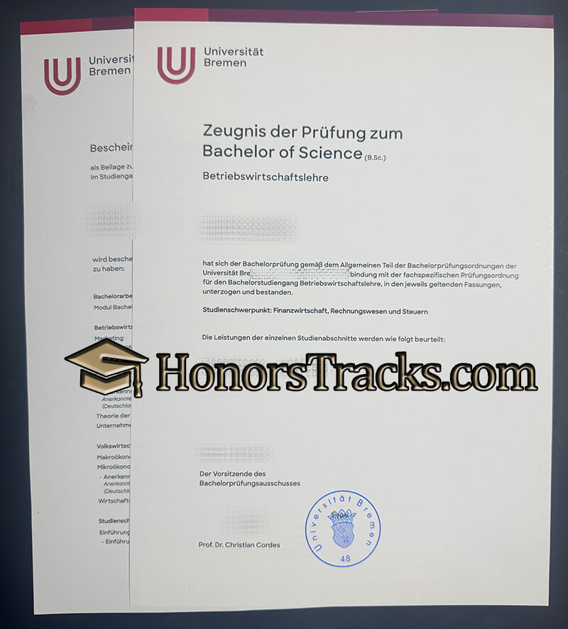Universität Bremen Urkunde