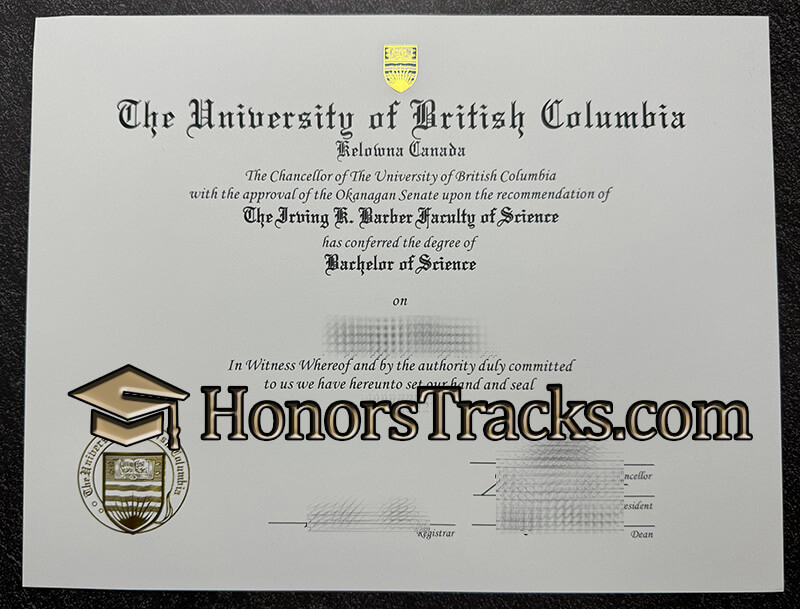 Order University of British Columbia diploma