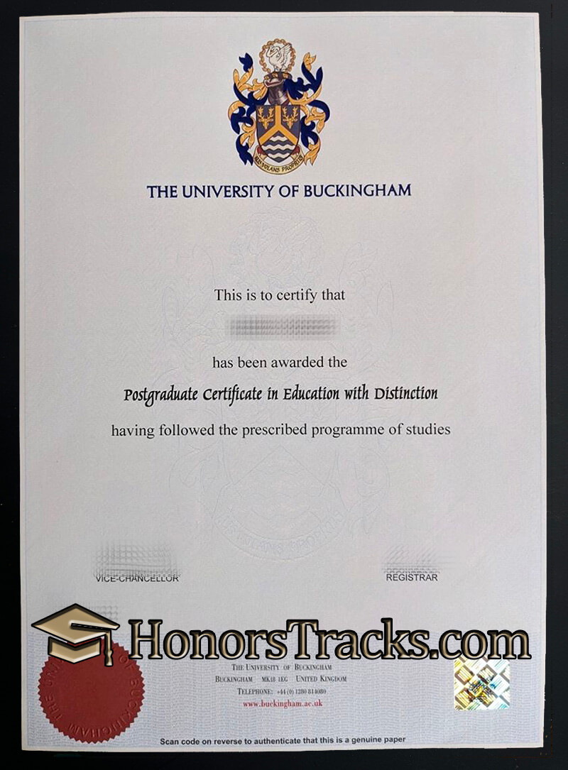 Buy University of Buckingham diploma