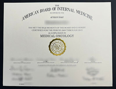 order American Board of Internal Medicine certificate