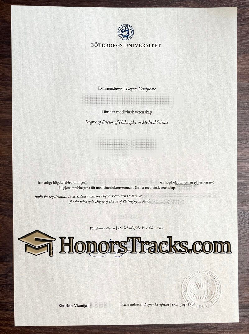 Buy Göteborgs universitet diploma