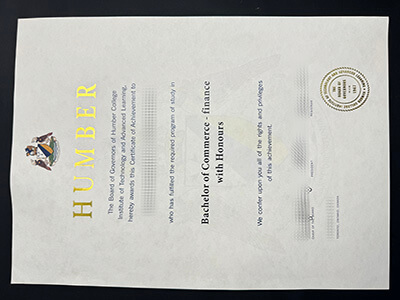 Order Humber College diploma replica