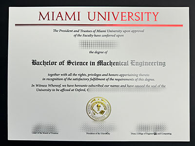 Make Miami University diploma replacement