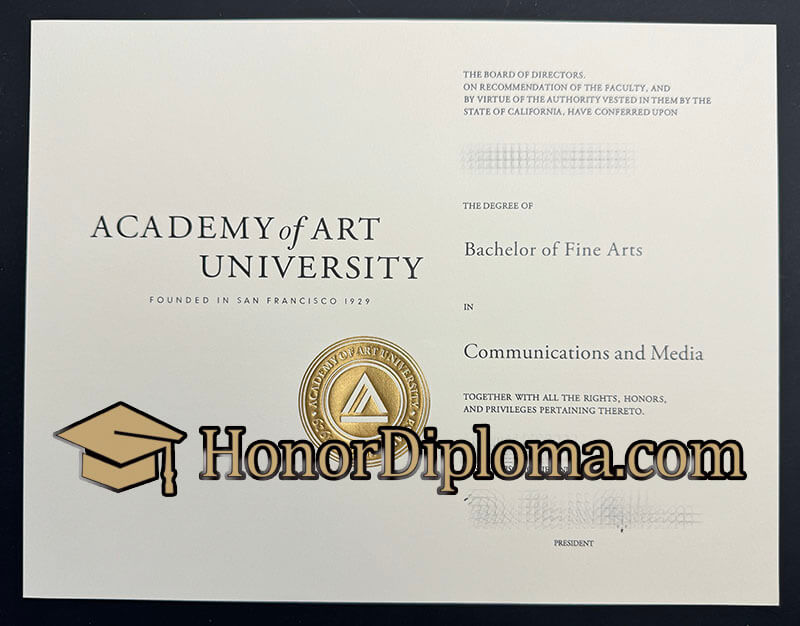 Academy of Art University diploma