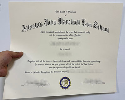 Atlanta's John Marshall Law School diploma samples