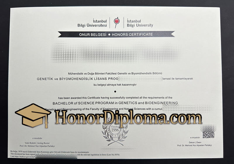 Istanbul Bilgi University diploma