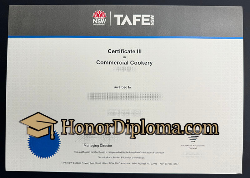 NSW Tafe certificate